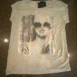 Janet Chung sleeveless tank top.XL,Ssilver metal chains, airy almostweightless